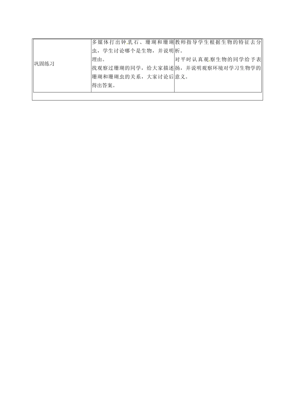 福建省厦门市集美区灌口中学七年级生物上册 生物的特征教学设计 （新版）新人教版_第3页