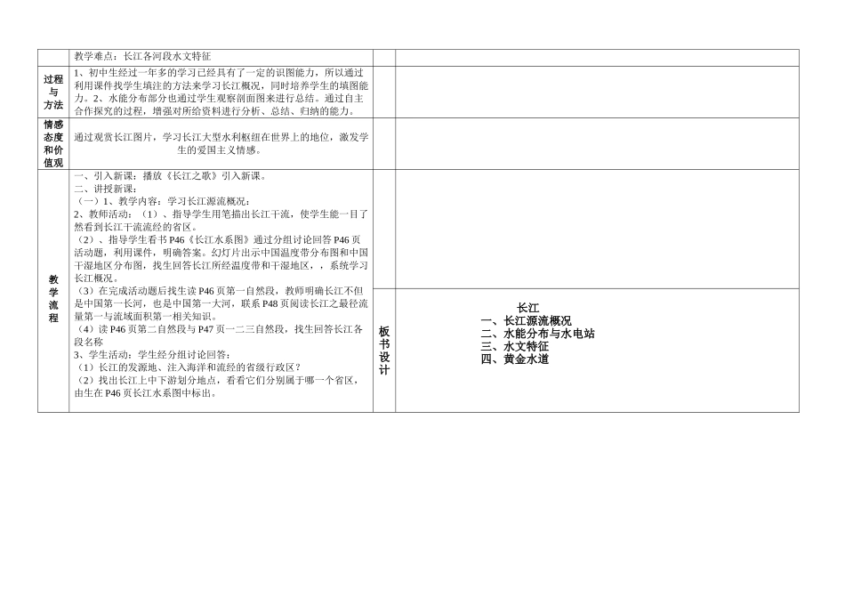 八年级地理上册长江教学设计湘教版_第2页