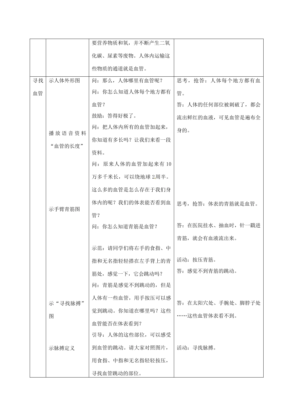 江苏省镇江市八年级生物上册 15.1 人体内物质的运输教学设计1 （新版）苏科版-（新版）苏科版初中八年级上册生物教案_第2页