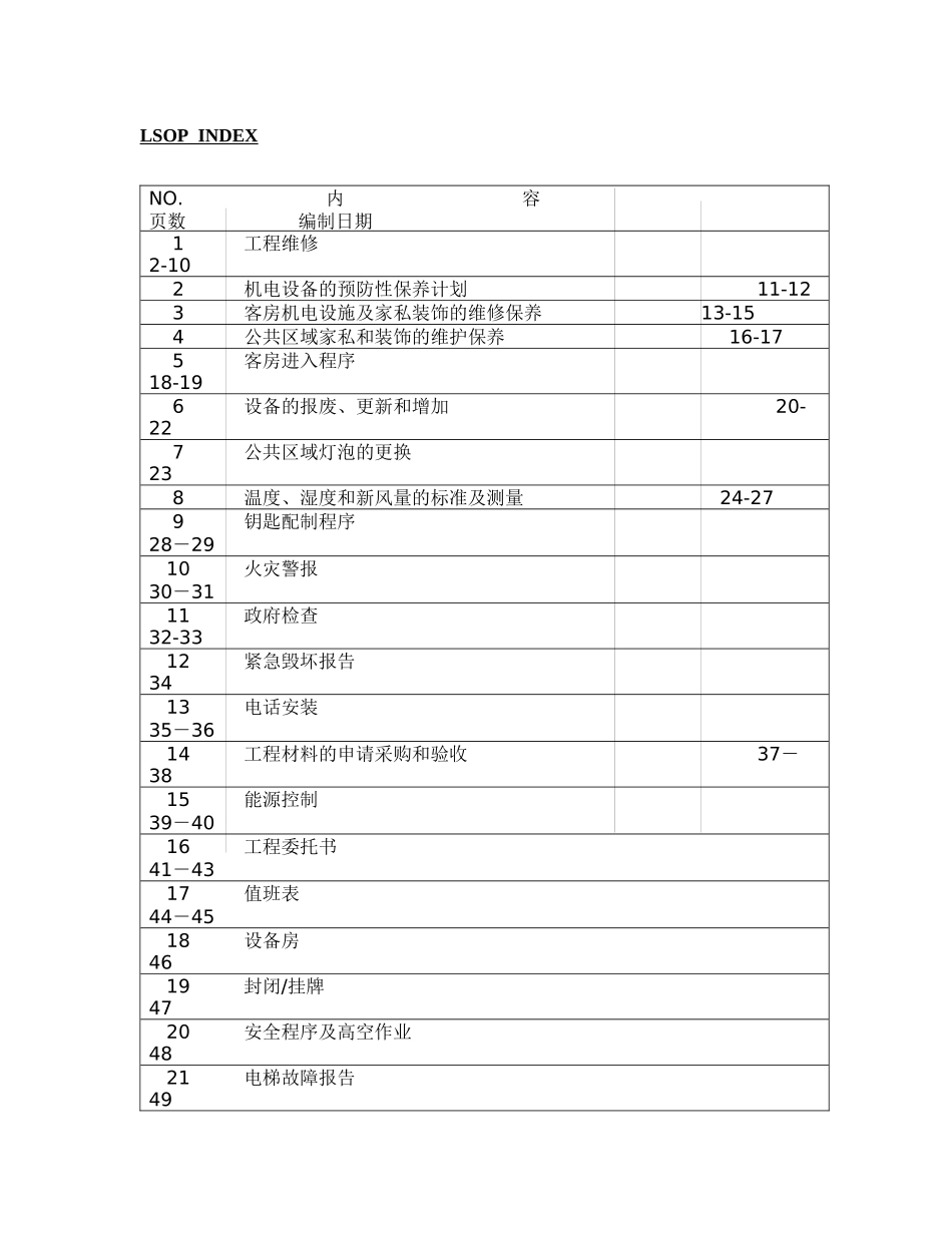 万豪酒店工程部标准操作章程_第3页