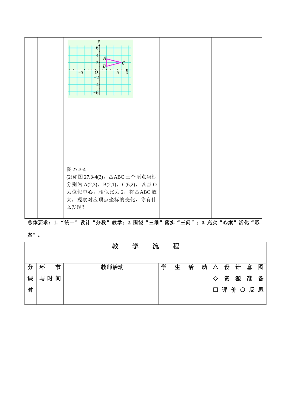 九年级数学27.3位似教学设计教案人教版_第3页