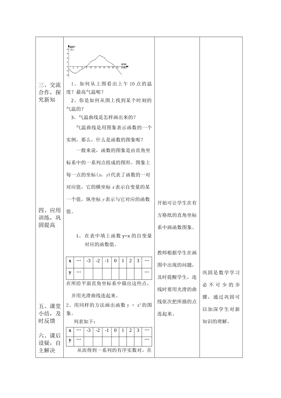 八年级数学第十四章第一节函数的图像第一课时教案全国通用_第2页