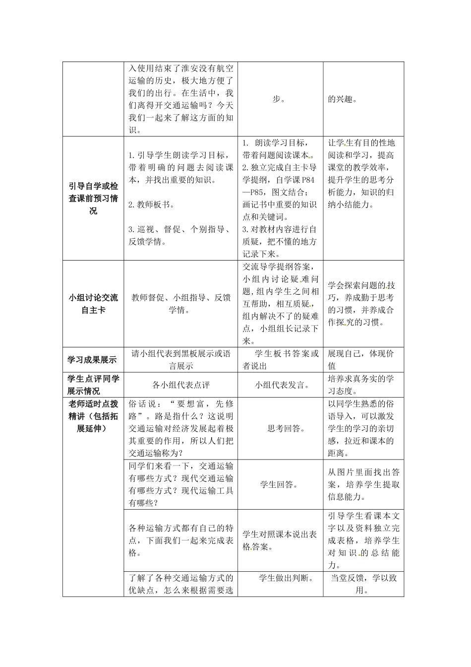 江苏省涟水县灰墩中学八年级地理上册 4.1 交通运输（第1课时）教案 （新版）新人教版_第2页