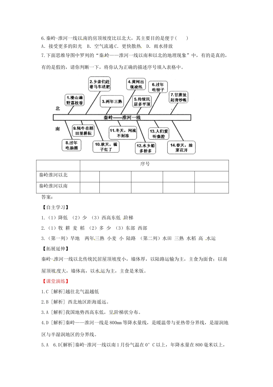 八年级地理下册 第五章 中国的地理差异 第1课时 区域差异学案（无答案） （新版）新人教版_第3页