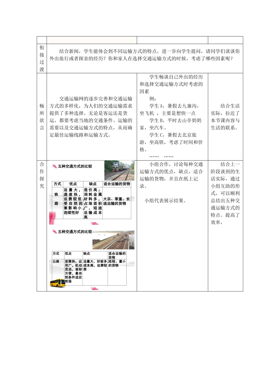 八年级地理上册 第4章 第3节合理发展交通运输（第2课时）教案 （新版）商务星球版-（新版）商务星球版初中八年级上册地理教案_第2页
