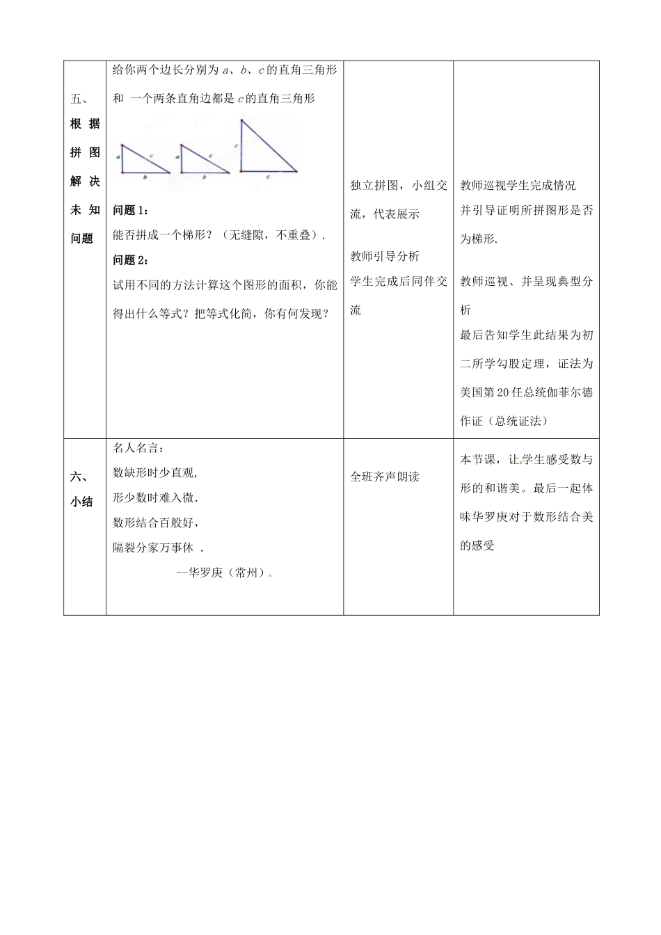 江苏省常州市花园中学七年级数学苏科版下册《数学活动（拼图公式）》教案 苏科版_第3页