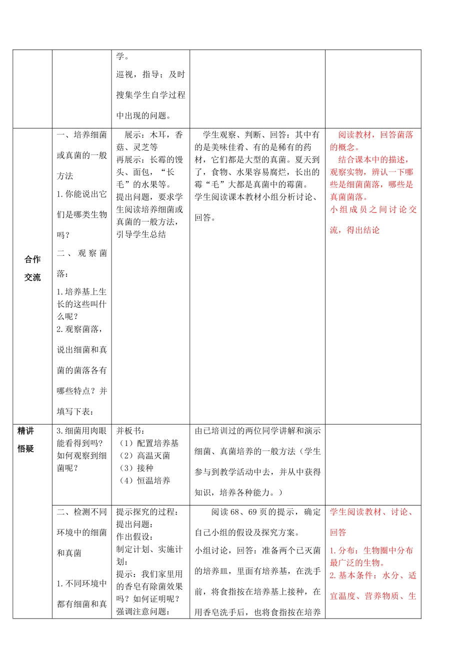 八年级生物上册 第五单元 第四章 细菌与真菌 第一节 细菌和真菌的分布教案 新人教版_第2页