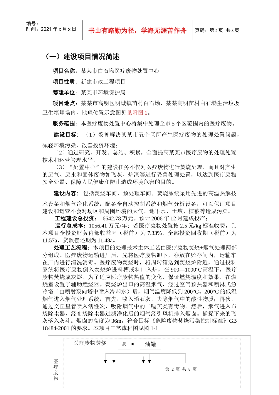 XX市医疗废物处置中心环境影响报告书(简本)_第2页