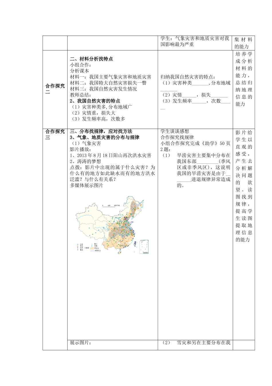 八年级地理上册 第2章 活动课 认识我国的自然灾害（2）教案 （新版）商务星球版_第2页