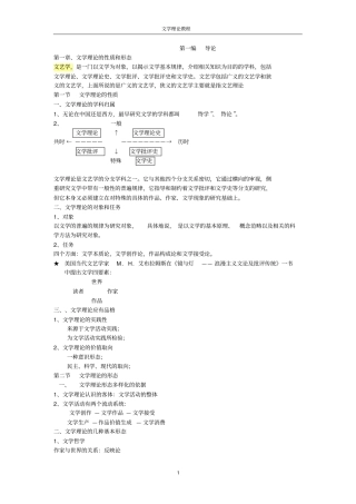 (完整版)文学理论-童庆炳《文学理论教程》完整笔记