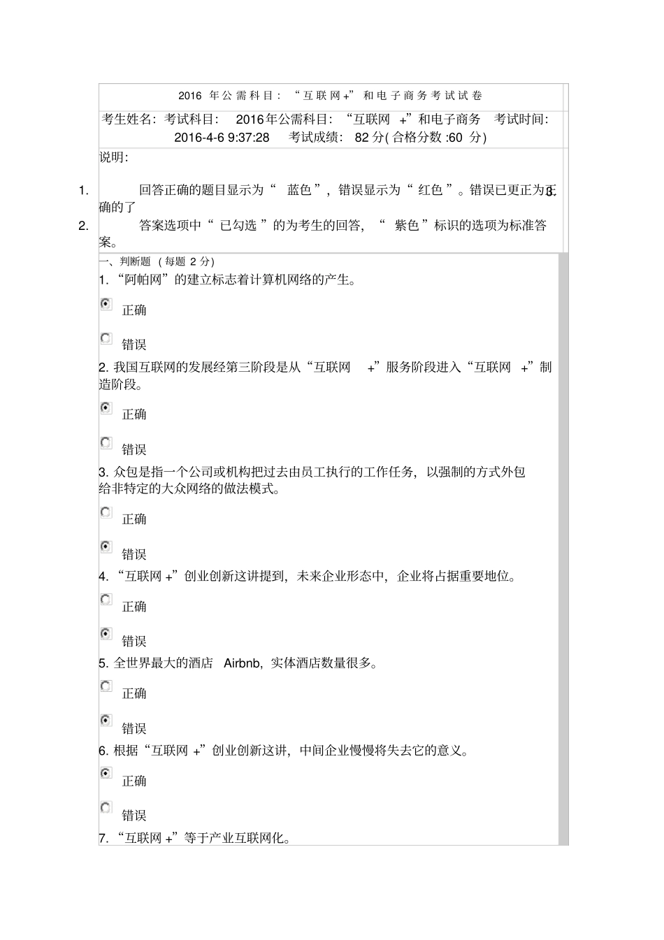 2016公需科目“互联网+”考试题库及答案_第1页