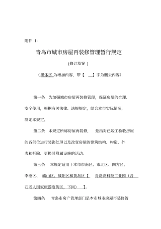 (房地产管理)青岛市城市房屋再装修管理暂行规定