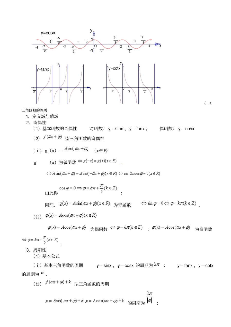 (完整版)高中数学必修一三角函数图像性质总结(精华版)_第2页