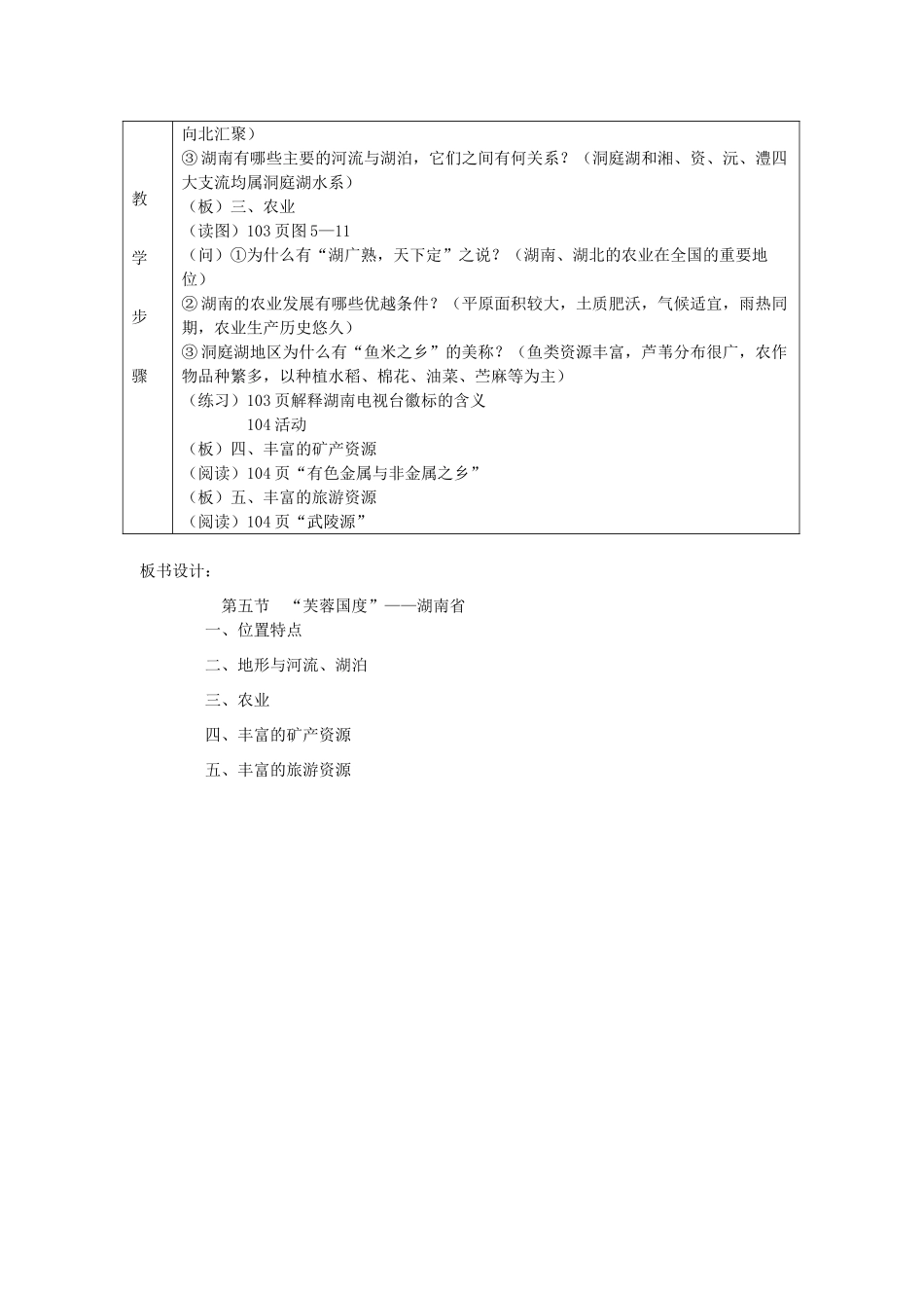 八年级地理下册 第五章 长江万里行 第五节 “芙蓉天宝”—湖南省名师教案2 湘教版_第2页