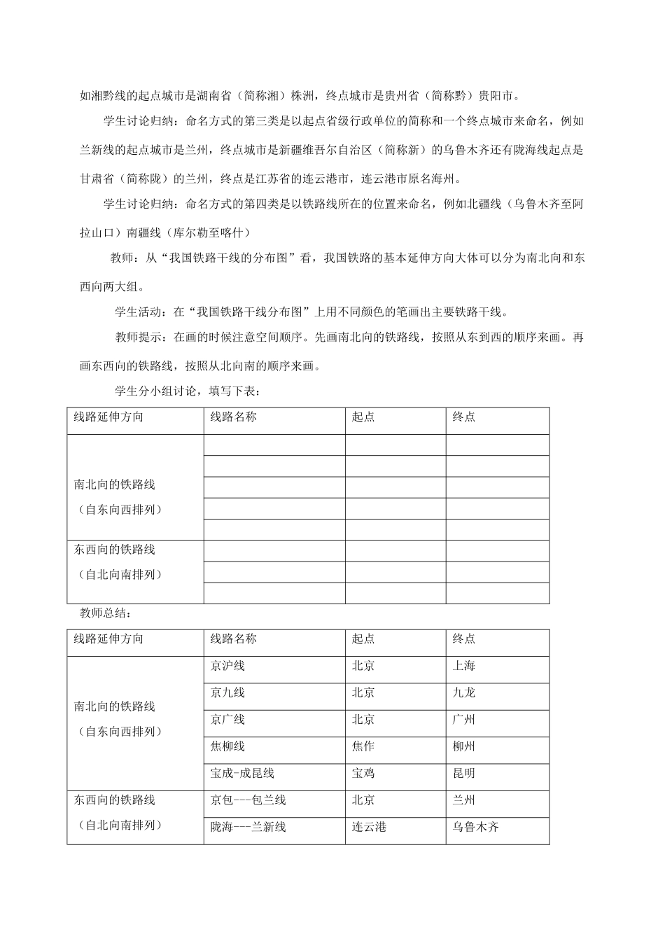 八年级地理 《逐步完善的交通运输网》教学设计 新人教版_第3页