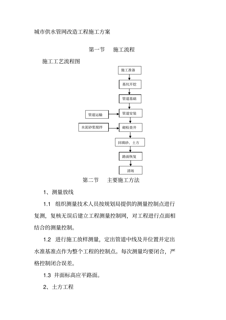城市供水管网改造工程施工方案_第1页