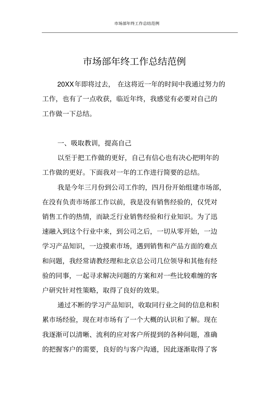 市场部年终工作总结范例_第1页