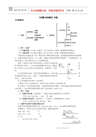 《动量与机械能》专题
