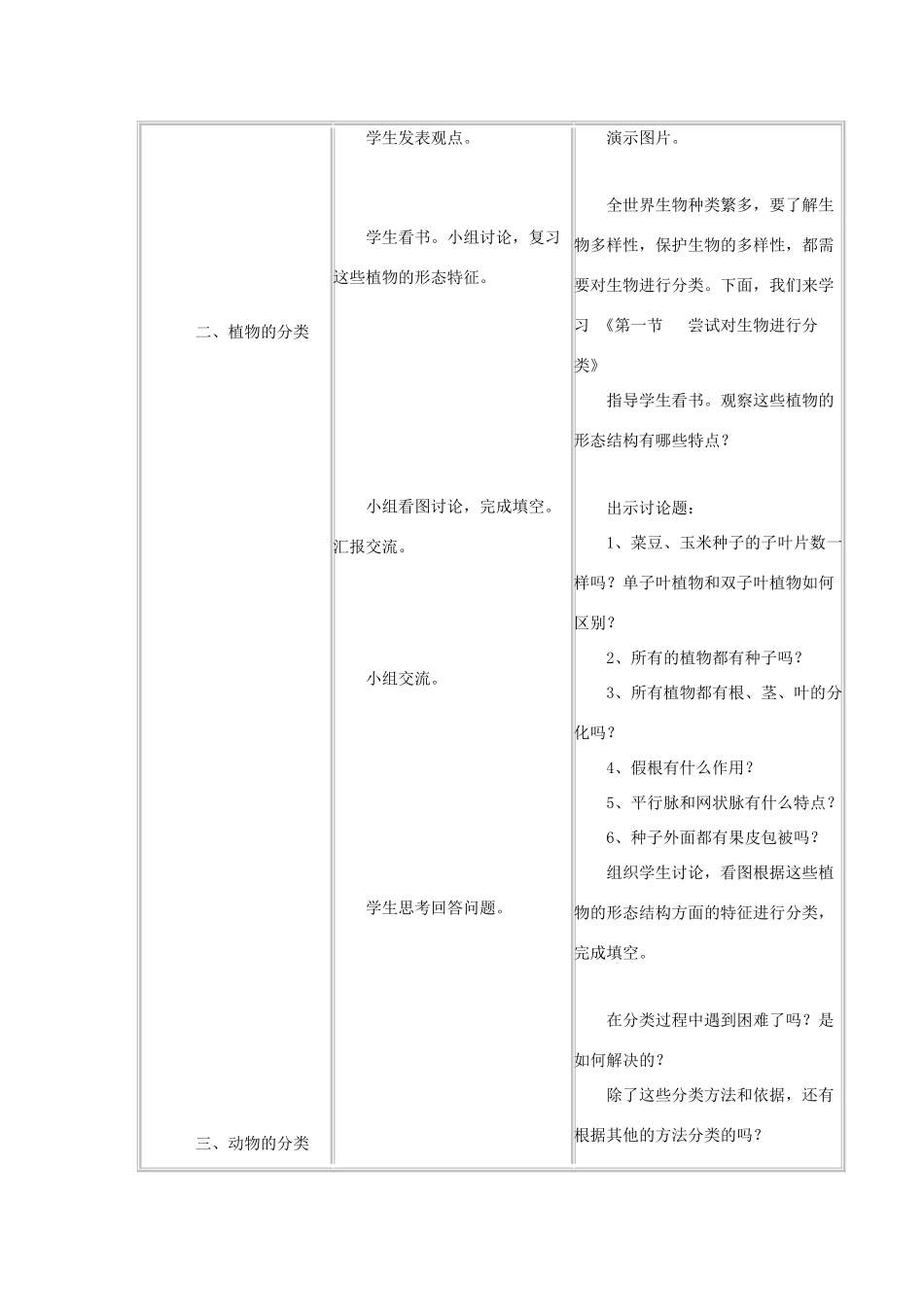 八年级生物上册 6.1.1 尝试对生物进行分类教案4 （新版）新人教版_第2页