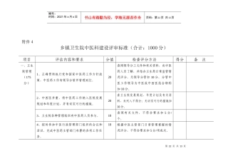 乡镇卫生院中医科建设评审标准(合计1000分)
