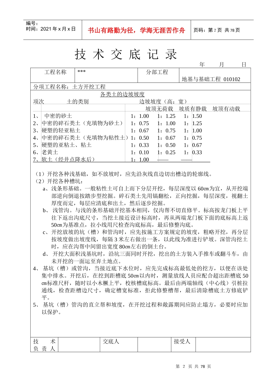 《建筑工程技术交底表格》_第2页