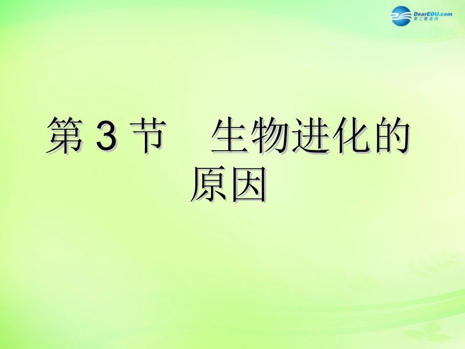 江苏省昆山市锦溪中学八年级生物下册 22.3 生物进化的原因课件 苏科版_第1页