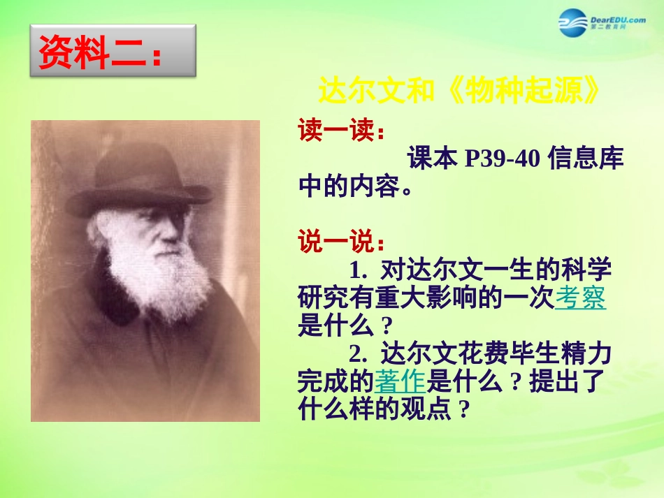 江苏省昆山市锦溪中学八年级生物下册 22.3 生物进化的原因课件 苏科版_第3页