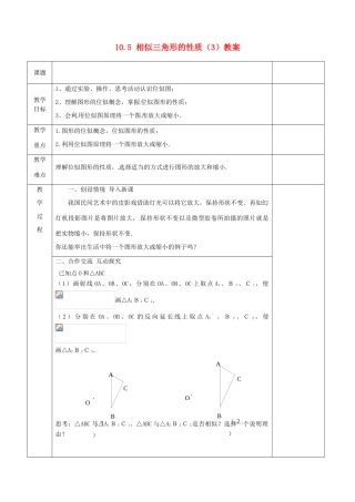 江苏省连云港市岗埠中学八年级数学下册 10.5 相似三角形的性质教案（3） 苏科版