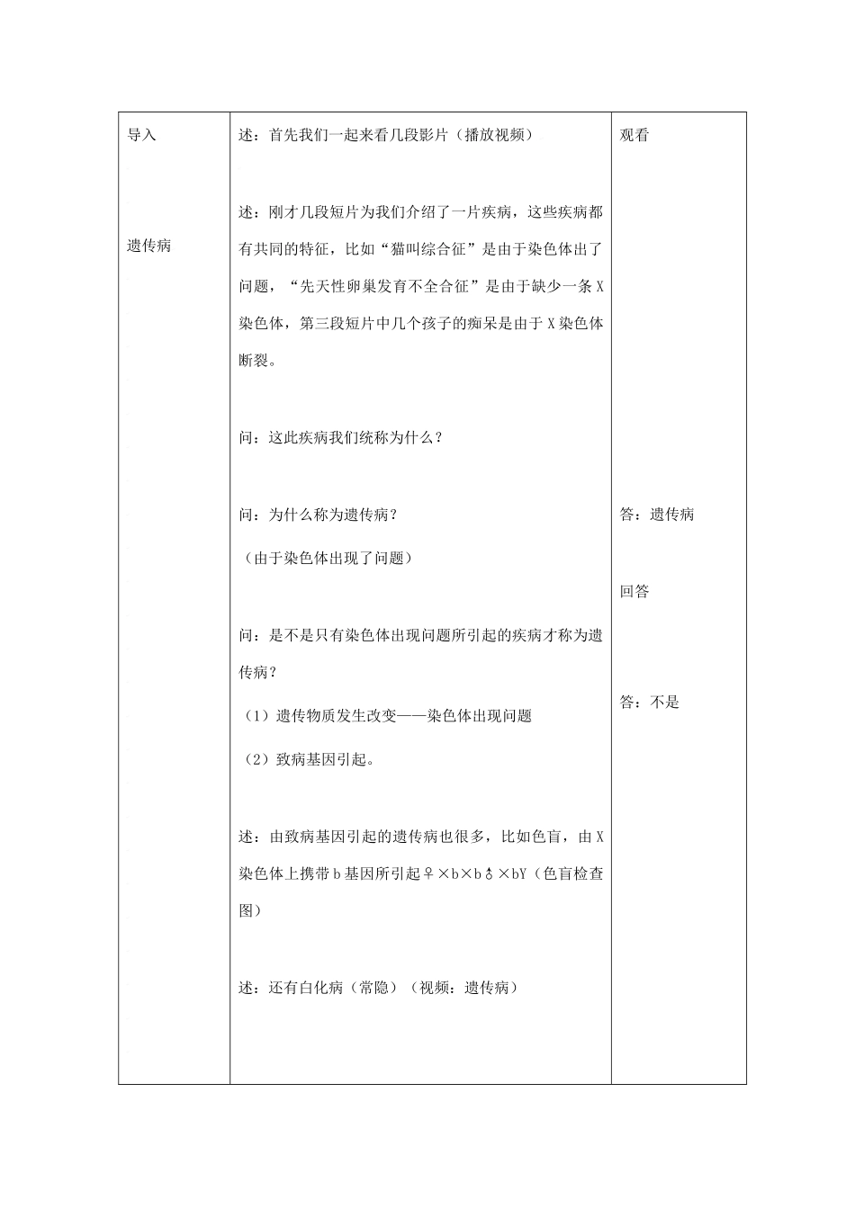 八年级生物上册 第5单元 生物的生殖、发育与遗传 第四节 遗传病和优生优育名师教案2 苏教版_第3页