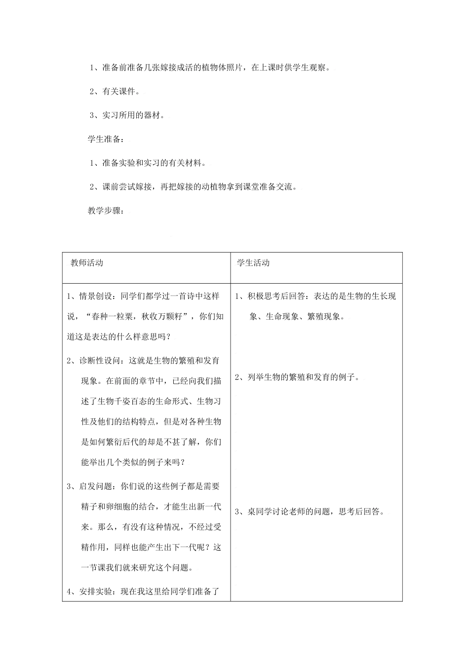 八年级生物上册 第5单元 生物的生殖、发育与遗传 第一节 生物的无性生殖名师教案2 苏教版_第2页