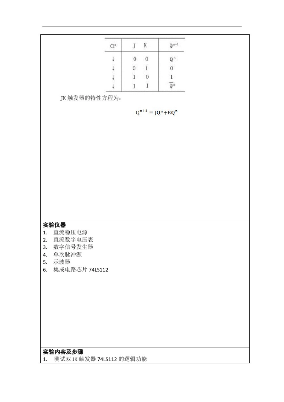 数字电路实验报告-触发器的基本逻辑功能_第2页