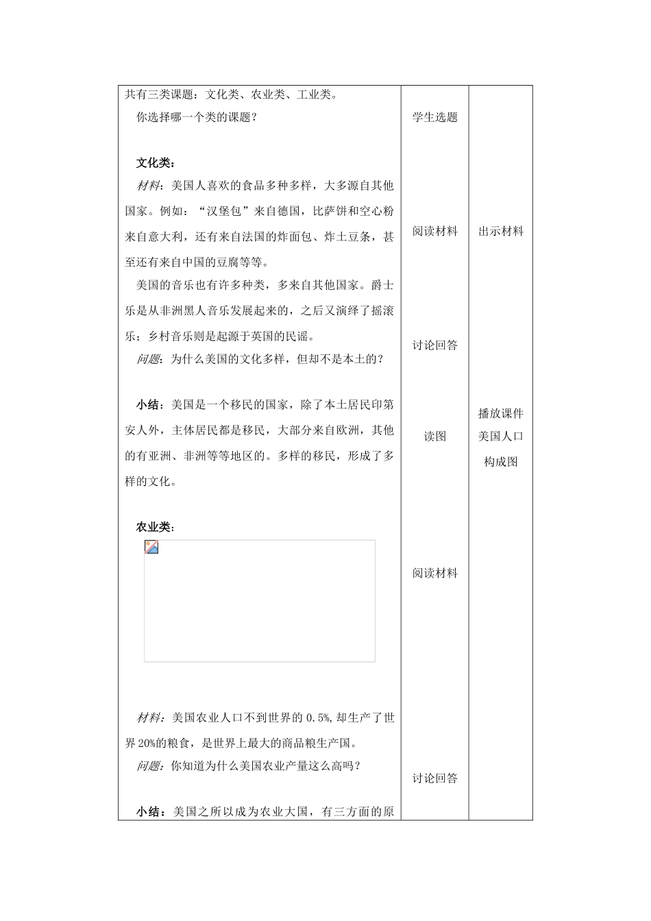 八年级地理下册 7.2 美国教案 中图版_第2页