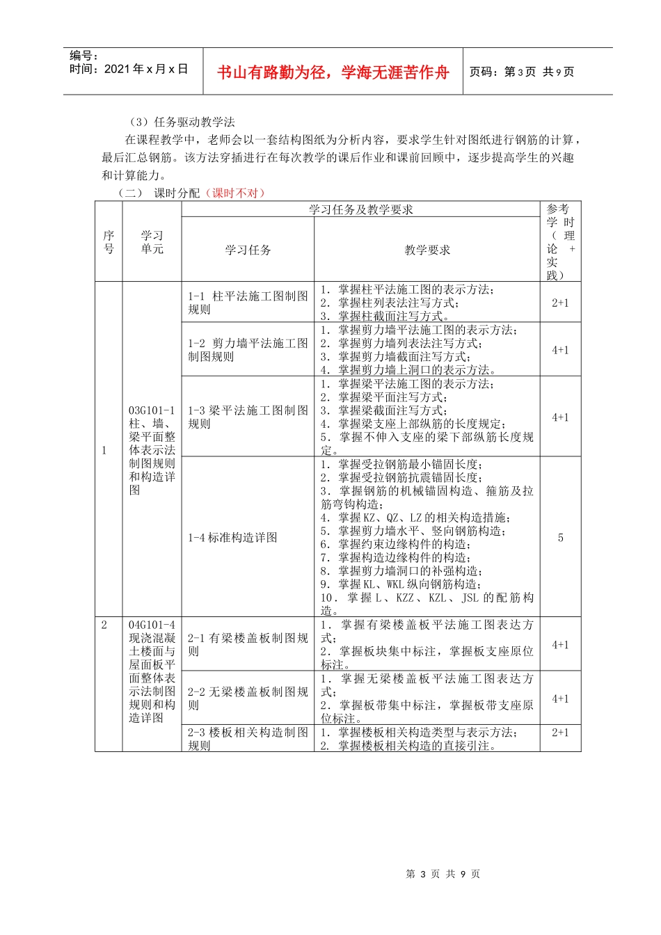 《建筑工程制图与识图》课程标准介绍_第3页