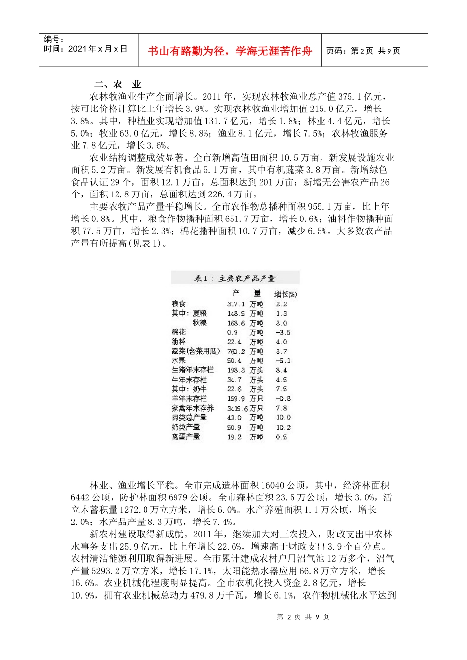 XXXX年泰安市国民经济和社会发展统计公报_第2页