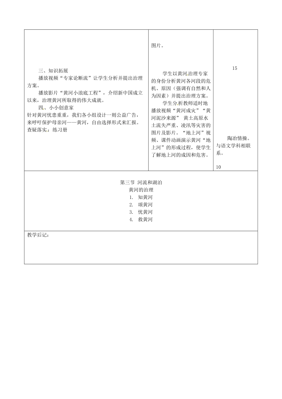 吉林省四平市第十七中学八年级地理上册 2.3.2 黄河的治理教案 新人教版_第2页