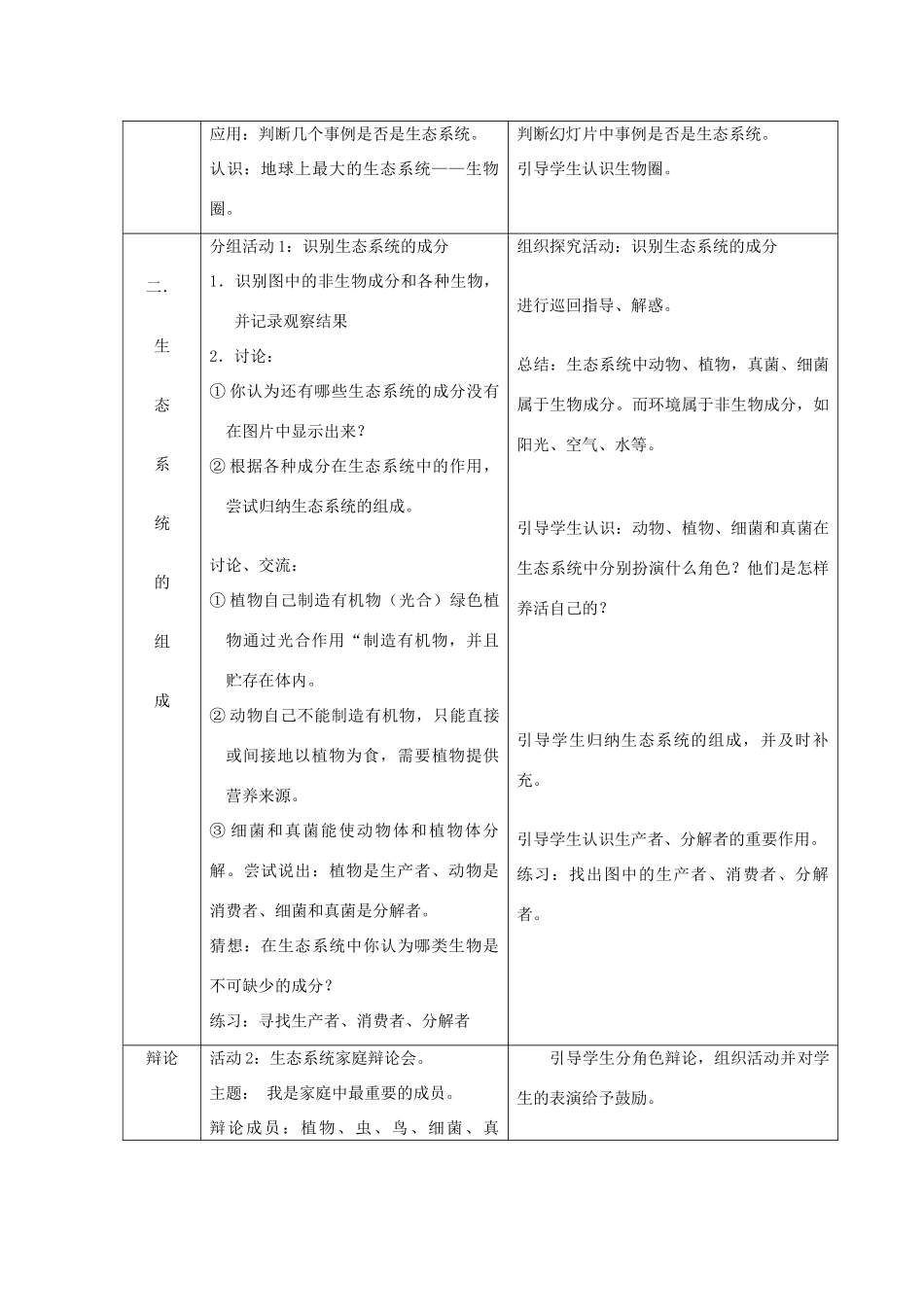 八年级生物下册 生态系统的组成教案 济南版_第3页