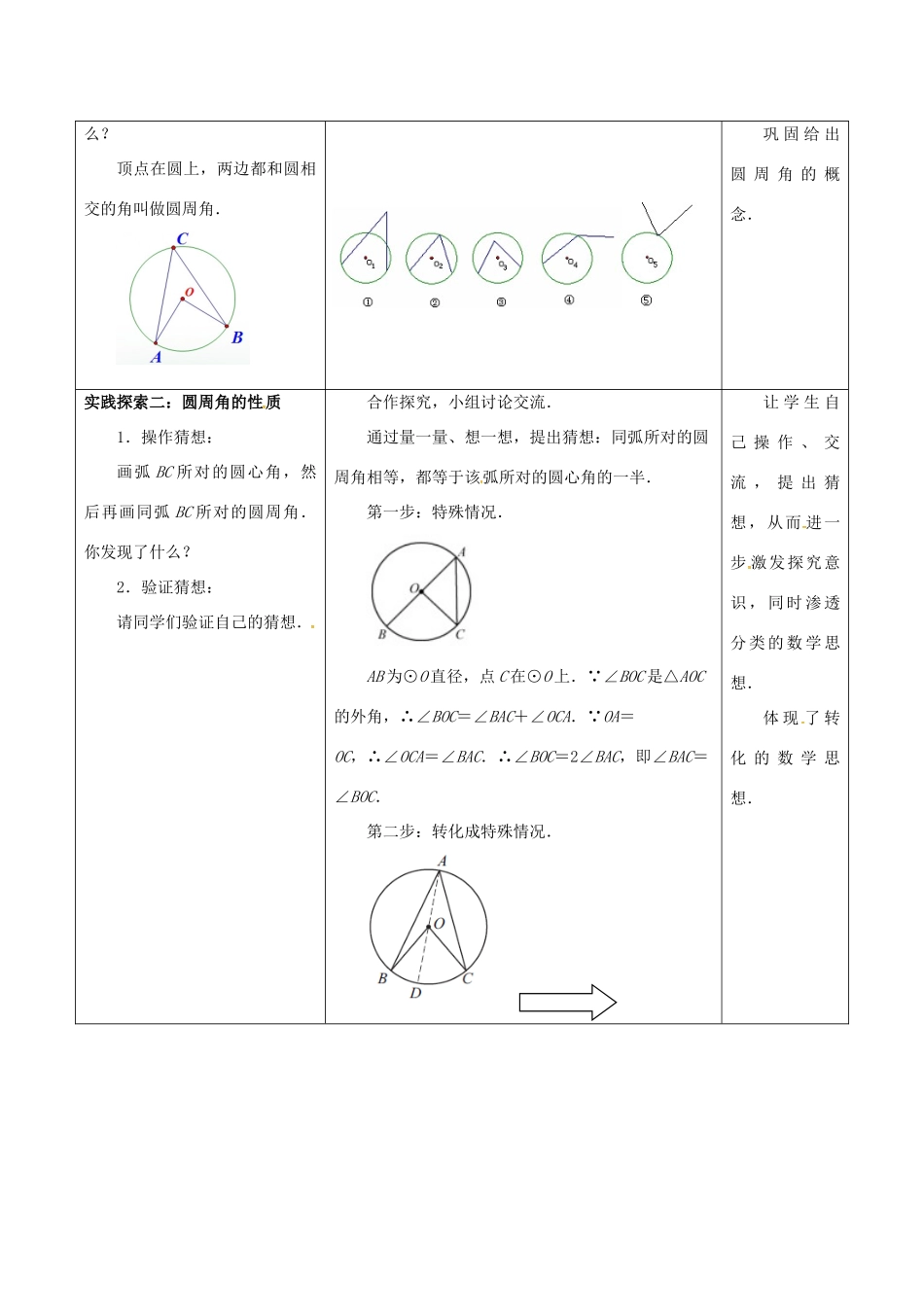 江苏省仪征市九年级数学上册 第二章 2.4 圆周角（1）教案 （新版）苏科版-（新版）苏科版初中九年级上册数学教案_第2页