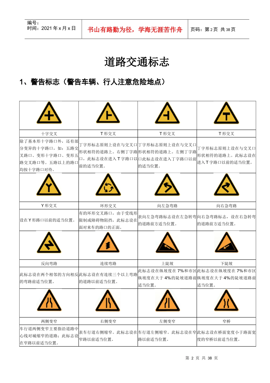 《道路交通标志和标线》——个人整理版(新)_第2页