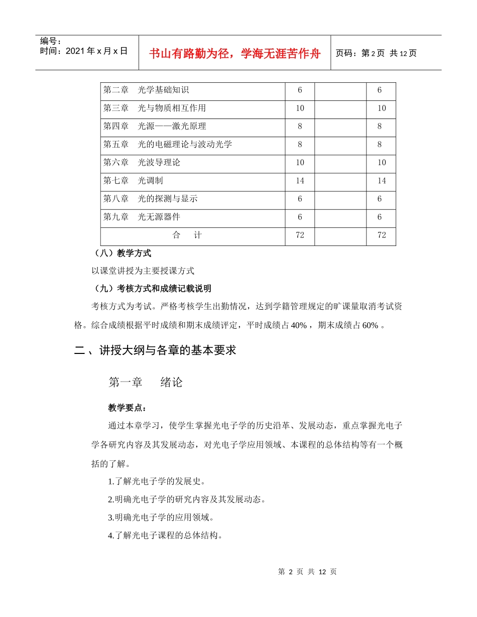 光电子学-教学大纲规范_第2页