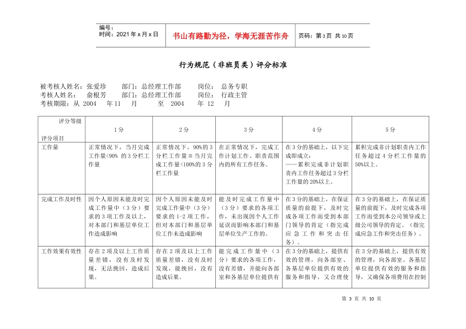 上海市电力公司市区供电公司总务专职行为规范考评表_第3页