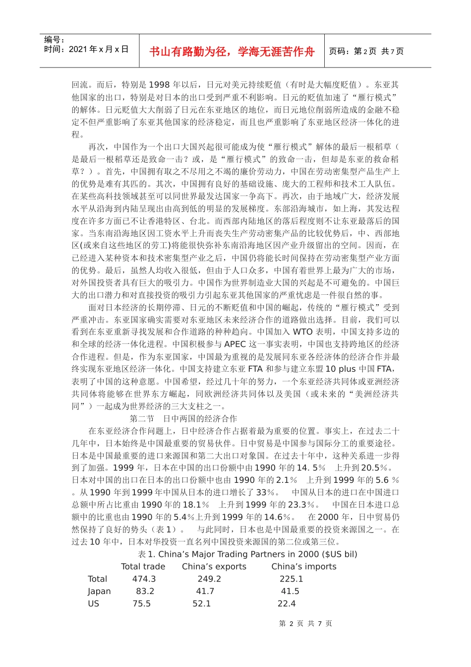 东亚区域一体化中的中日经济合作_第2页