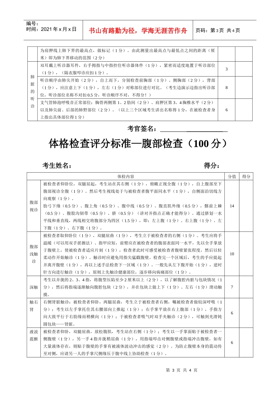 体格检查评分标准-台州市中心医院_第3页