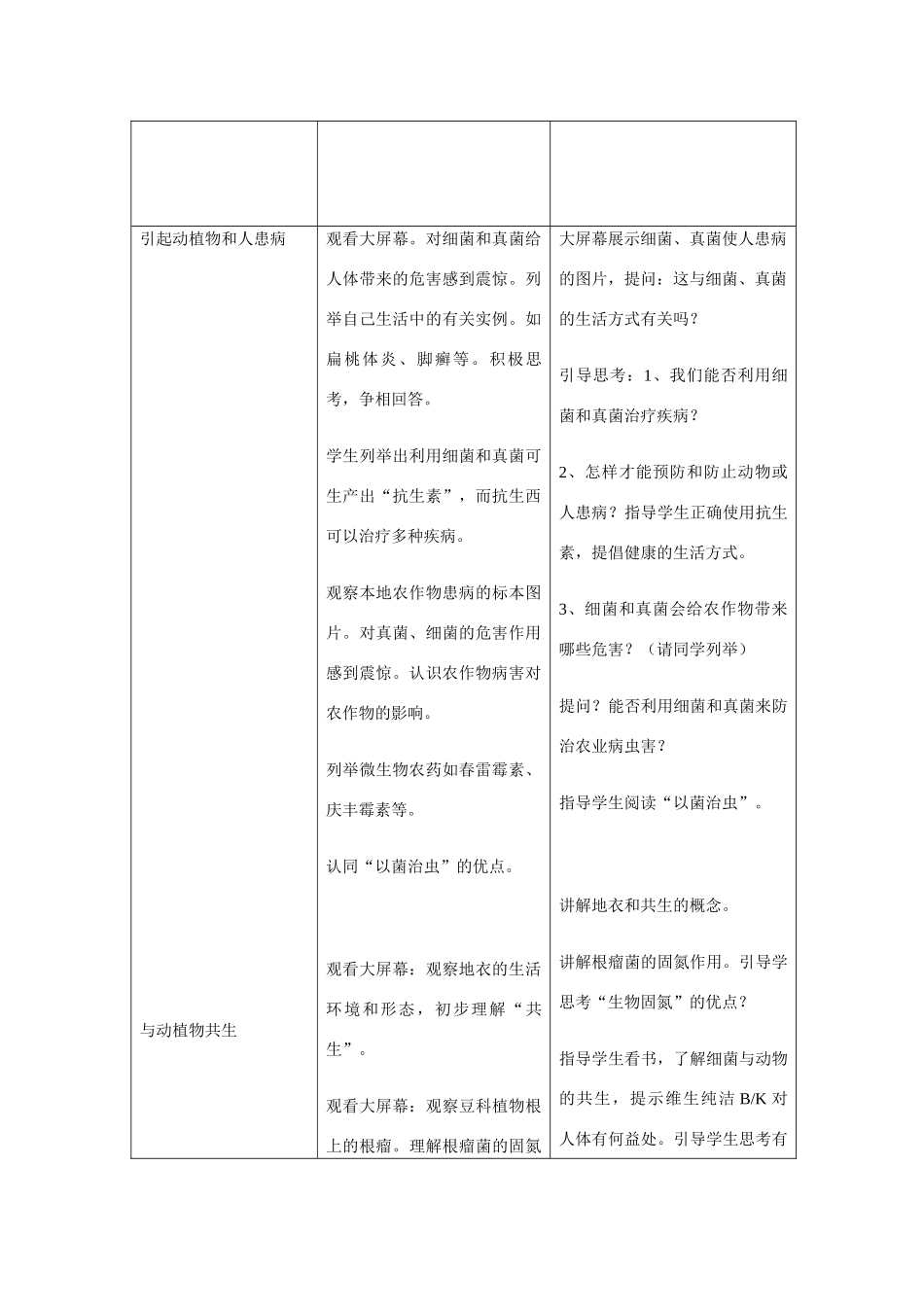 八年级生物上册 第五章 第一节 细菌和真菌在自然界中的作用教案人教版新课标_第3页