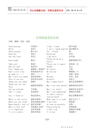 出国旅游英语汇总