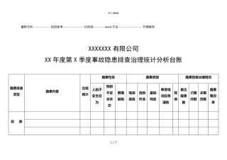 事故隐患排查治理统计分析台账及分析记录(优选.)