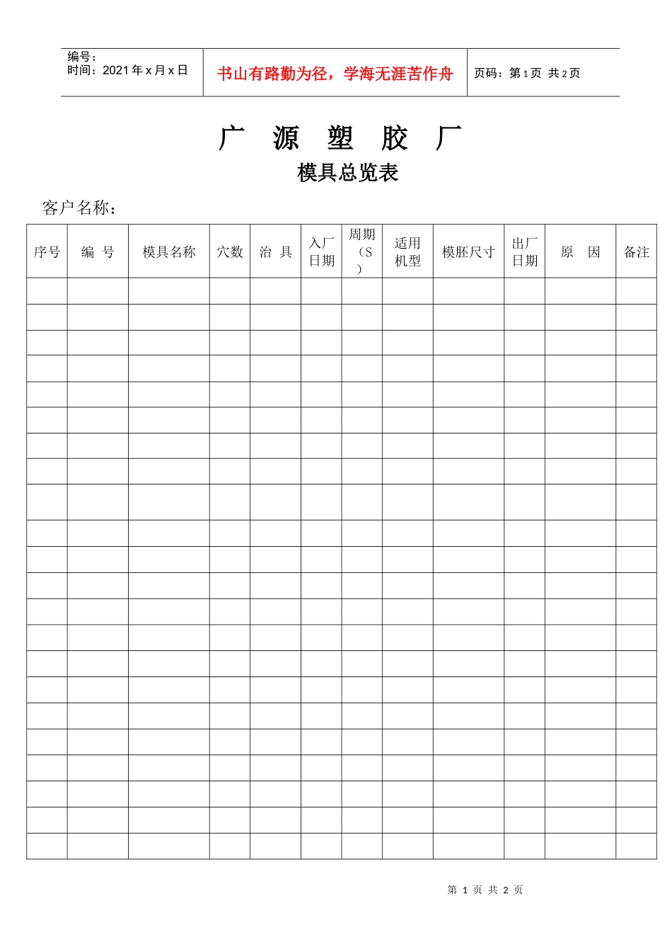 11-01模具总览表_第1页