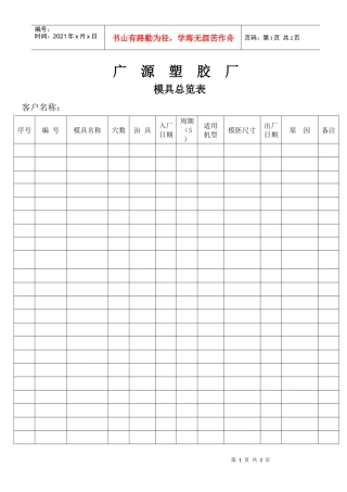 11-01模具总览表
