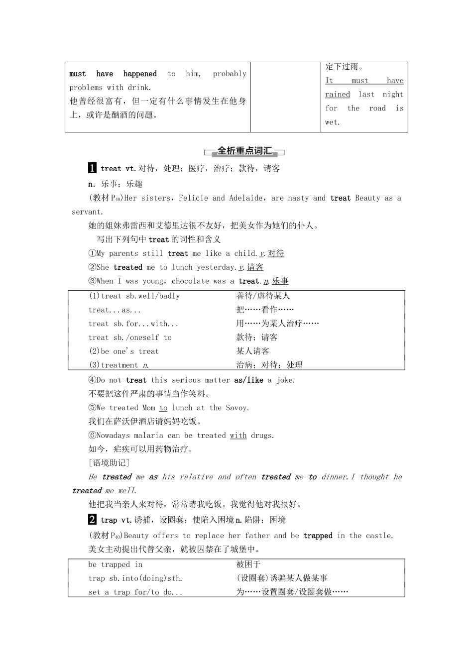 高中英语 Unit 18 Beauty Section Ⅵ Language Points（Ⅲ）讲义 北师大版选修6-北师大版高二选修6英语教案_第3页