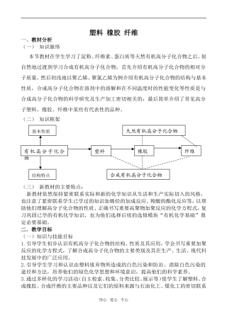 高中化学塑料 橡胶 纤维 第1课时鲁科版必修2