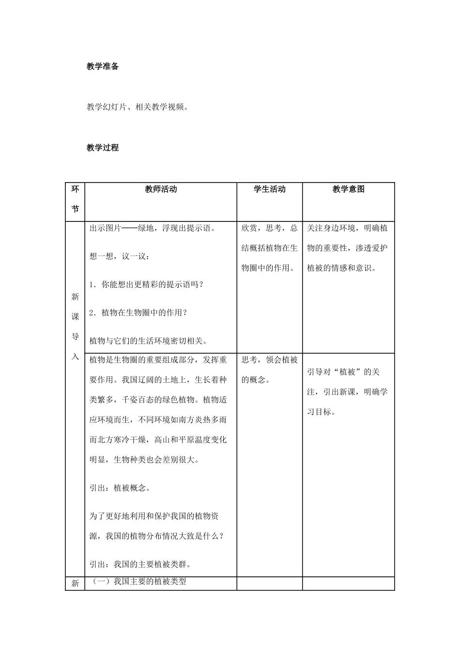 （湖南地区）中考生物复习 第四单元 第四节 绿色植物对生物圈有重大作用 爱护植被教学设计-人教版初中九年级全册生物教案_第2页